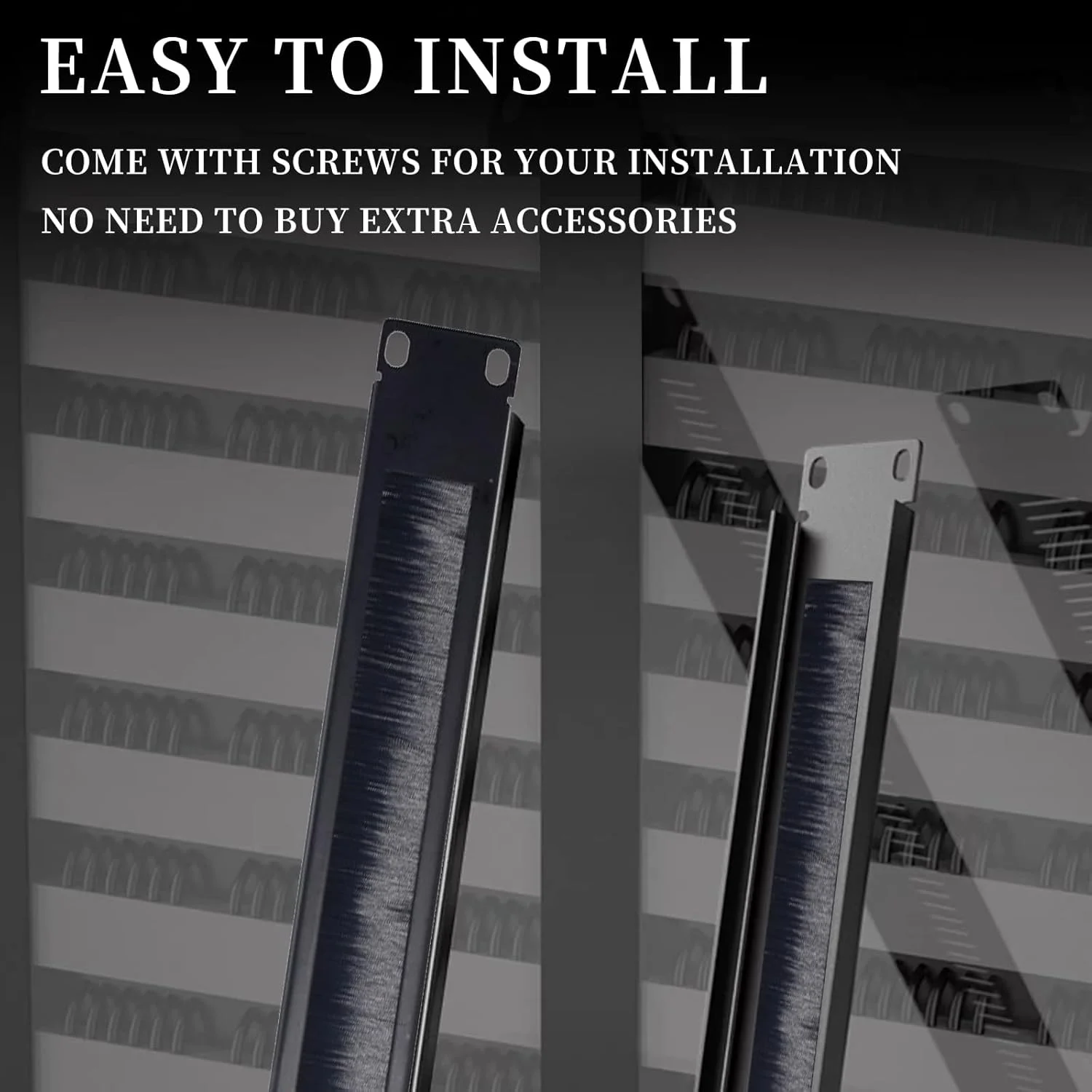 پنل برس دار 1U Suprwin، پنل مدیریت کابل رک مونت جدا شده، رک سرور نوار گرومت افقی برای رک 19 اینچی یا کابینت شبکه - بسته 5 عددی (1U-5PACKS)