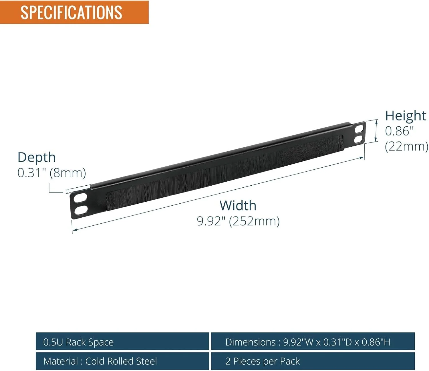 پنل مدیریت کابل برس دار Tecmojo 0.5U برای رک سرور 10 اینچی، سازمان دهنده کابل نصب شده در رک برای کابینت شبکه، مشکی (بسته 2 عددی) پنل مدیریت کابل برس دار Tecmojo 0.5U برای رک سرور 10 اینچی، سازمان دهنده کابل نصب شده در رک برای کابینت شبکه، مشکی (بسته 2 عددی)