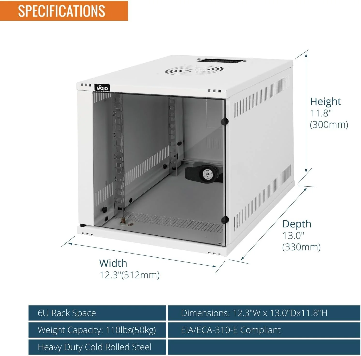 رک شبکه سرور Tecmojo 6U 10 اینچی، کابینت شبکه 10 اینچی با عمق 330 میلیمتر به همراه قفسه رک، پنلهای برسدار، سازماندهنده کابل برای دستگاههای کوچک AV/IT/Data، ظرفیت 50 کیلوگرم، سفید رک شبکه سرور Tecmojo 6U 10 اینچی، کابینت شبکه 10 اینچی با عمق 330 میلیمتر به همراه قفسه رک، پنلهای برسدار، سازماندهنده کابل برای دستگاههای کوچک AV/IT/Data، ظرفیت 50 کیلوگرم، سفید