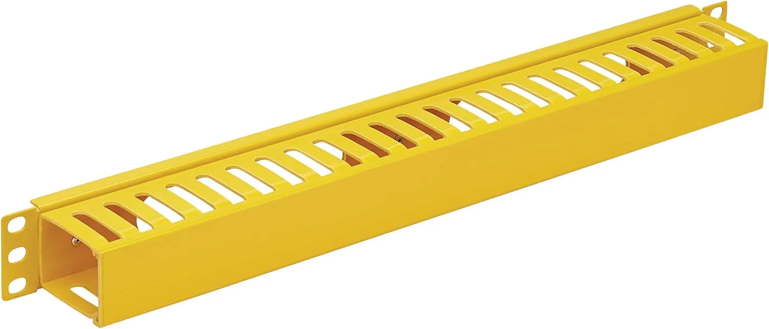 مدیریت کننده کابل افقی رک سرور Tripp Lite، داکت انگشتی با پوشش، فولاد زرد با دید بالا، نصب روی رک 1U، استاندارد 19 اینچ، 5 سال (SRCABLEDUCT1UFC)