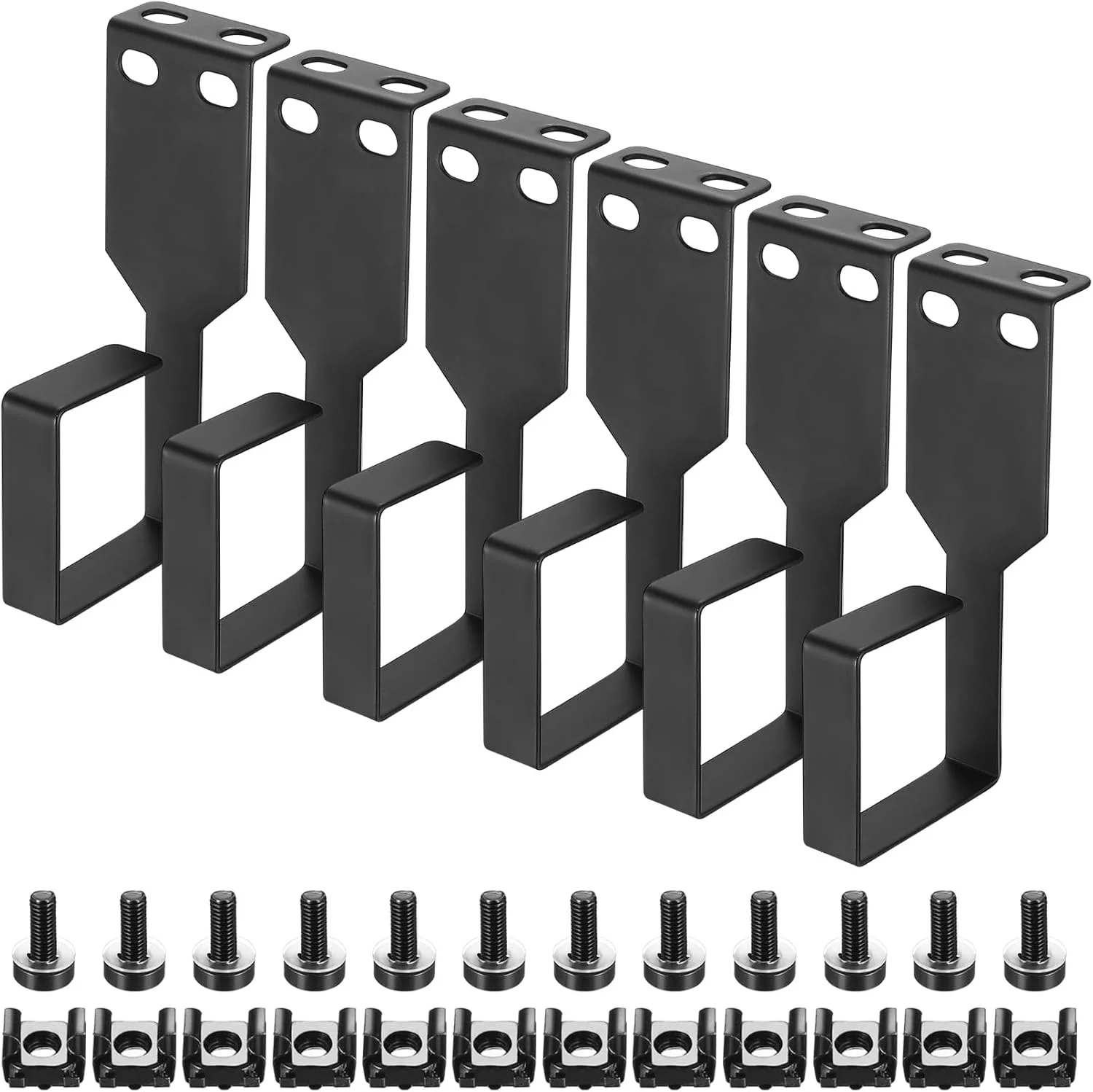 مجموعه 6 عددی بست مدیریت کابل عمودی، رک سرور، رک شبکه، مرتب کننده کابل، لوازم جانبی رک سرور - 100 x 44 x 44 میلی متر، همراه با پیچ و مهره (100 x 44 x 44 میلی متر)