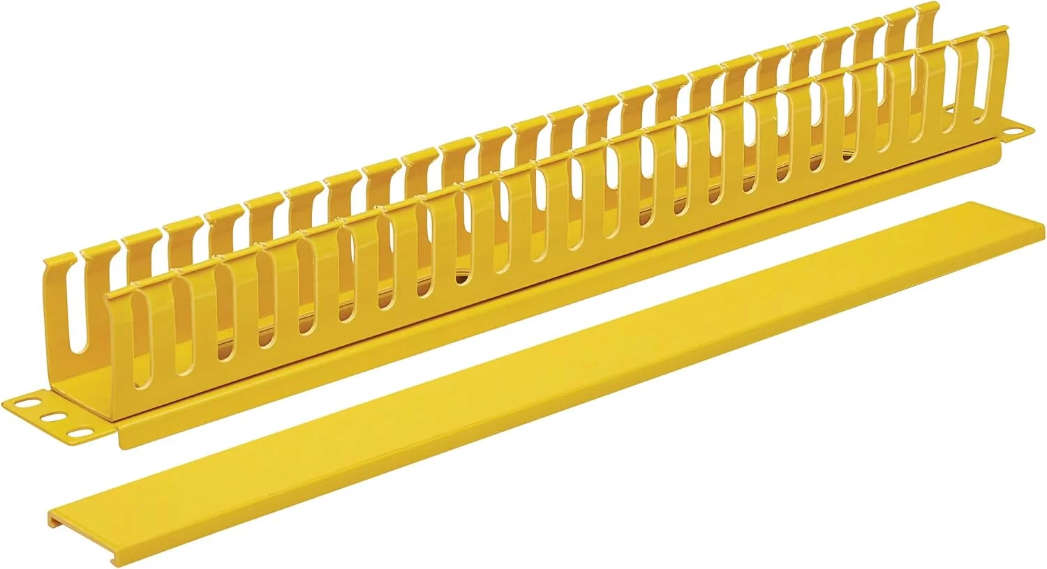 مدیریت کننده کابل افقی رک سرور Tripp Lite، داکت انگشتی با پوشش، فولاد زرد با دید بالا، نصب روی رک 1U، استاندارد 19 اینچ، 5 سال (SRCABLEDUCT1UFC)