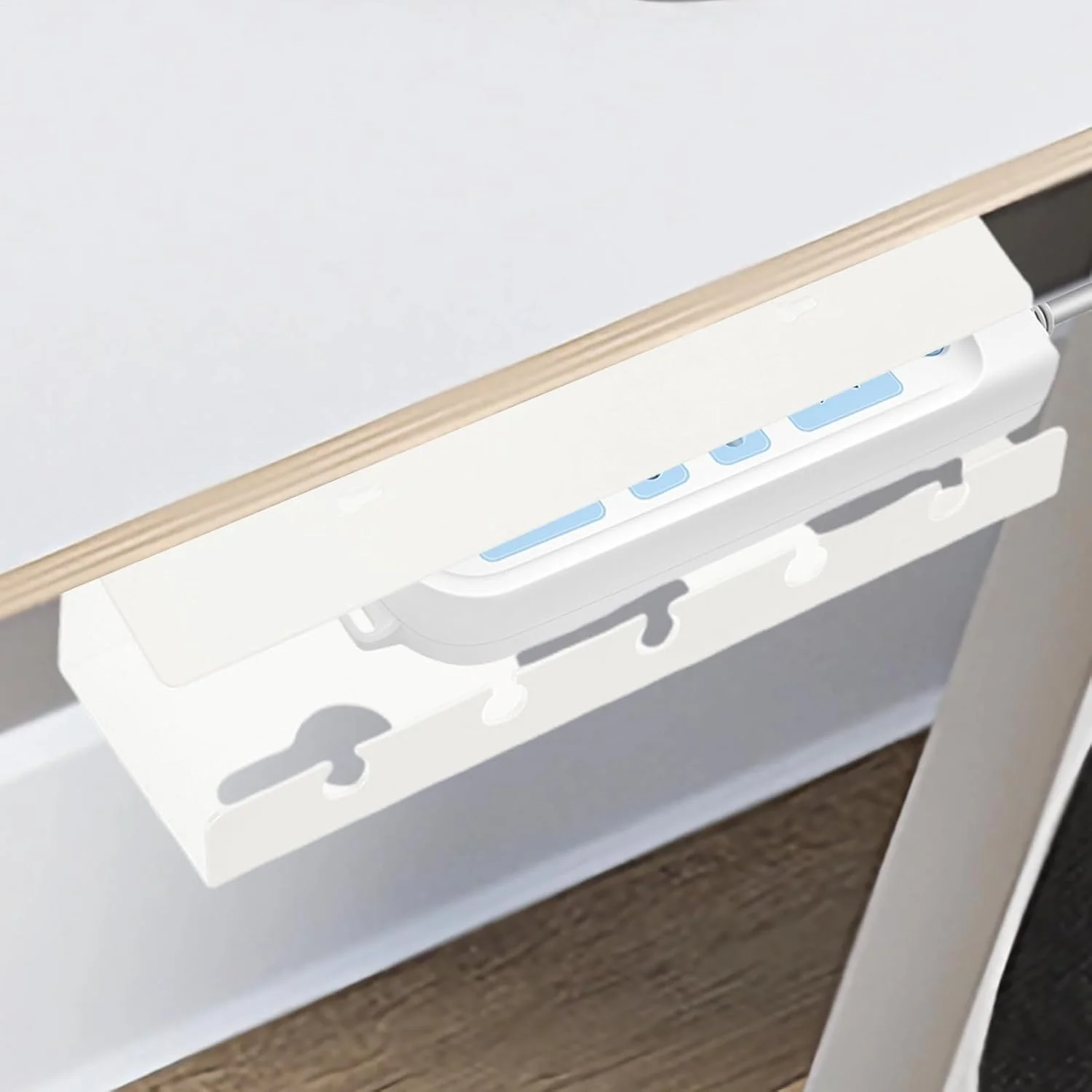 سینی مدیریت کابل زیر میز | استند نظم دهنده چندراهی برق - قفسه کابل مخفی چسبی بدون نیاز به دریل برای میز کار کامپیوتر و میز ایستاده سینی مدیریت کابل زیر میز | استند نظم دهنده چندراهی برق - قفسه کابل مخفی چسبی بدون نیاز به دریل برای میز کار کامپیوتر و میز ایستاده