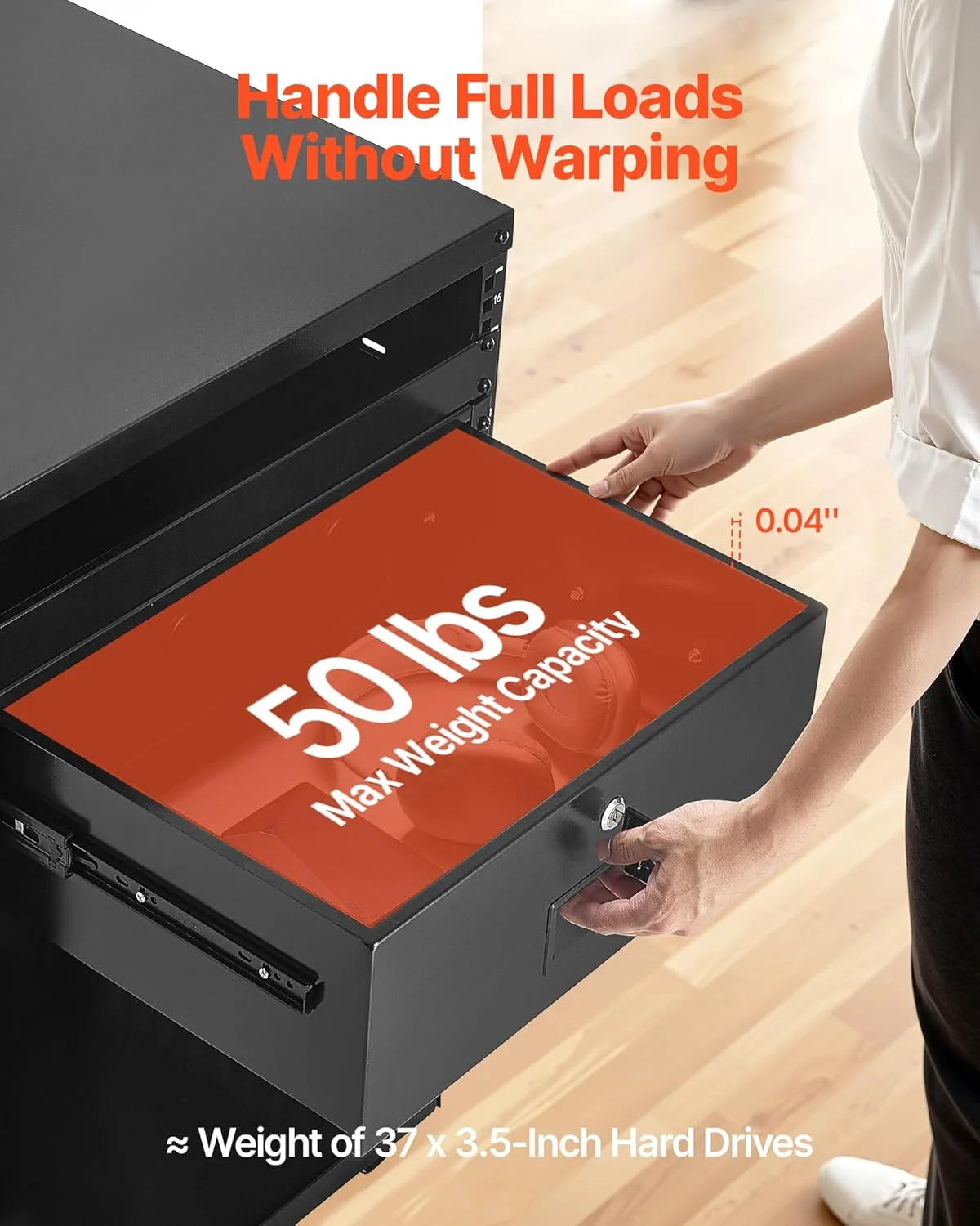 کشو رک مونت 4U VEVOR، جعبه کابینت سرور قفل‌دار، کشو کشویی با قفل و سوراخ‌های مدیریت کابل، برای رک یا محفظه کابینت AV سرور تجهیزات شبکه 19 اینچی، حداکثر تحمل وزن 50 پوند