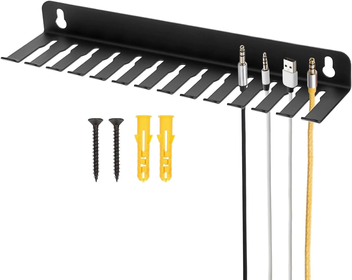 نگهدارنده کابل دیواری - رک سازمان دهنده کابل داده فولادی 13 شکاف برای دیوار - قفسه ذخیره سازی صرفه جویی در فضا برای استودیوها اتاق سرور میزها خانه ها میز کار اتاق های کامپیوتر