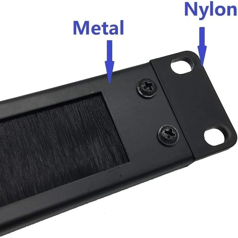 پنل مدیریت کابل رک مونت 1U با برس برای ورود کابل، مناسب رک یا کابینت 19 اینچی برای محفظه رک سرور شبکه - فیلر با تراکم بالا