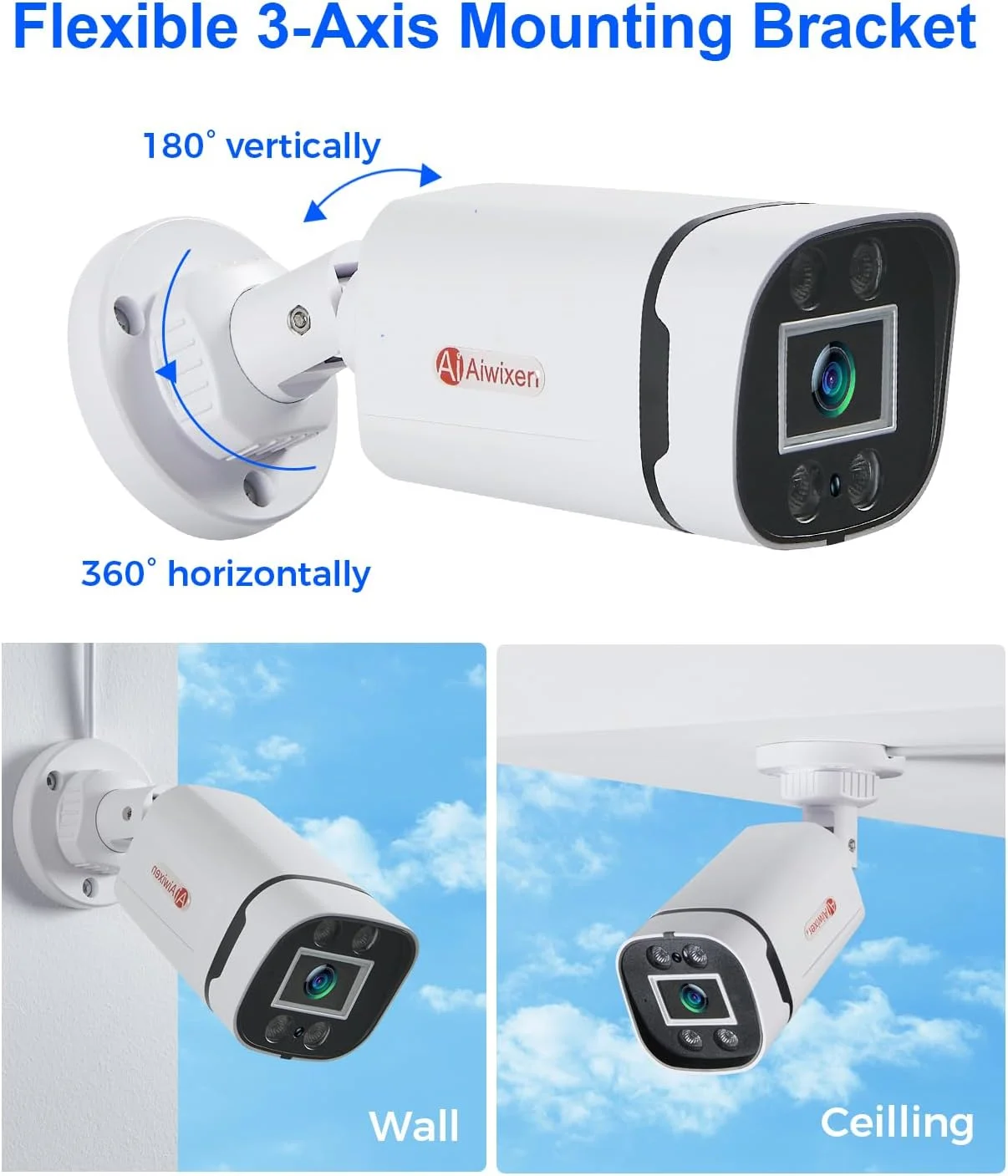 دوربین مداربسته سیمی 1080P HD، دوربین گلوله‌ای جایگزین یا افزودنی آنالوگ 4 در 1 AHD/TVI/CVI/CVBS، دوربین مداربسته ضد آب IP68 برای DVR نظارتی، فضای باز و داخلی، دید در شب IR تا 24 متر