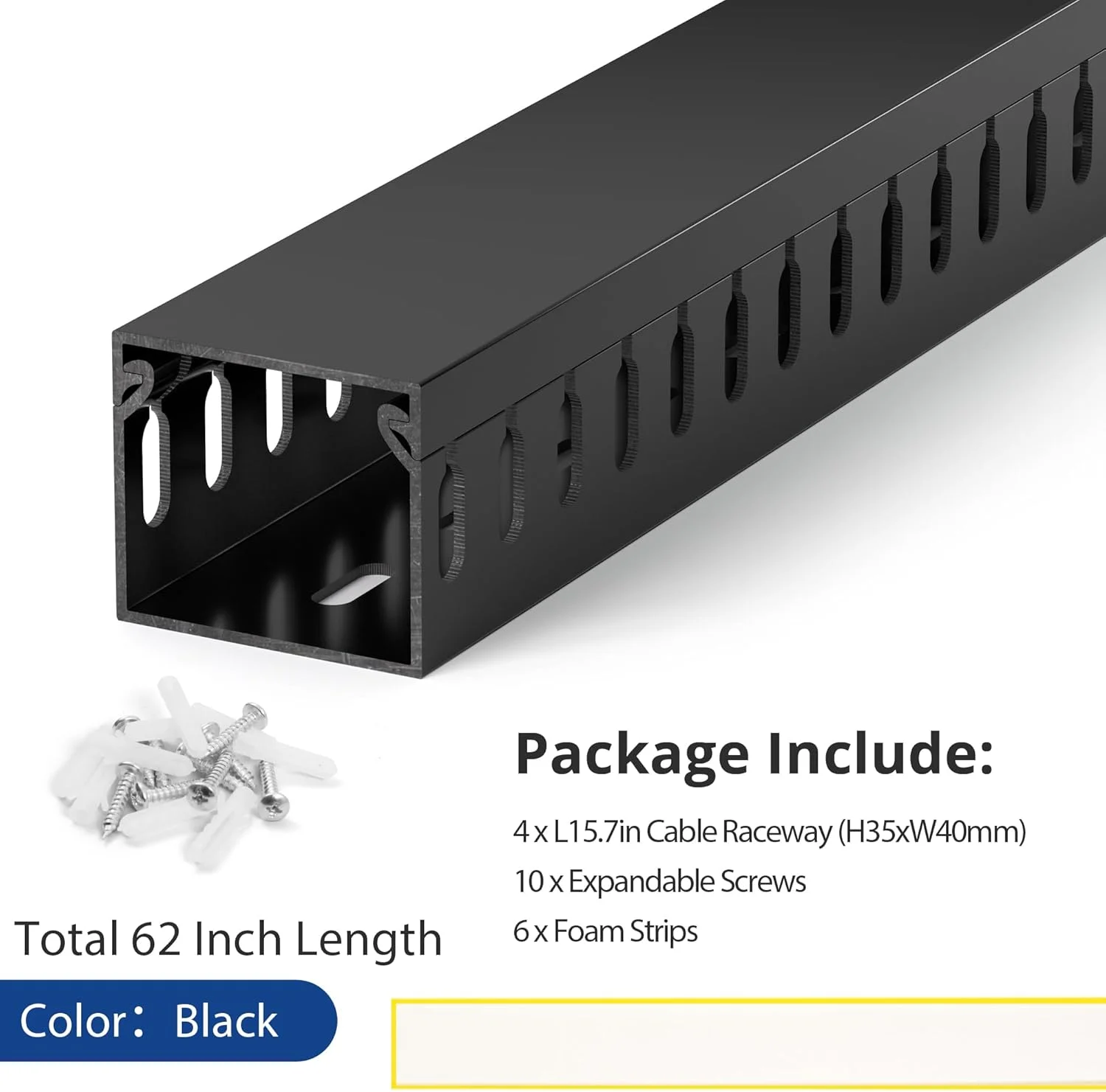 کانال مدیریت کابل رک سرور حرفه ای ZhiYo 160 سانتی متر (4 عدد 40 سانتی متری)، کیت کانال کابل 3.5x4 سانتی متر، کانال سیم کشی PVC با شکاف باز ایمن الکتریکی برای کابل های زیر میز/کامپیوتر/شبکه، مشکی کانال مدیریت کابل رک سرور حرفه ای ZhiYo 160 سانتی متر (4 عدد 40 سانتی متری)، کیت کانال کابل 3.5x4 سانتی متر، کانال سیم کشی PVC با شکاف باز ایمن الکتریکی برای کابل های زیر میز/کامپیوتر/شبکه، مشکی
