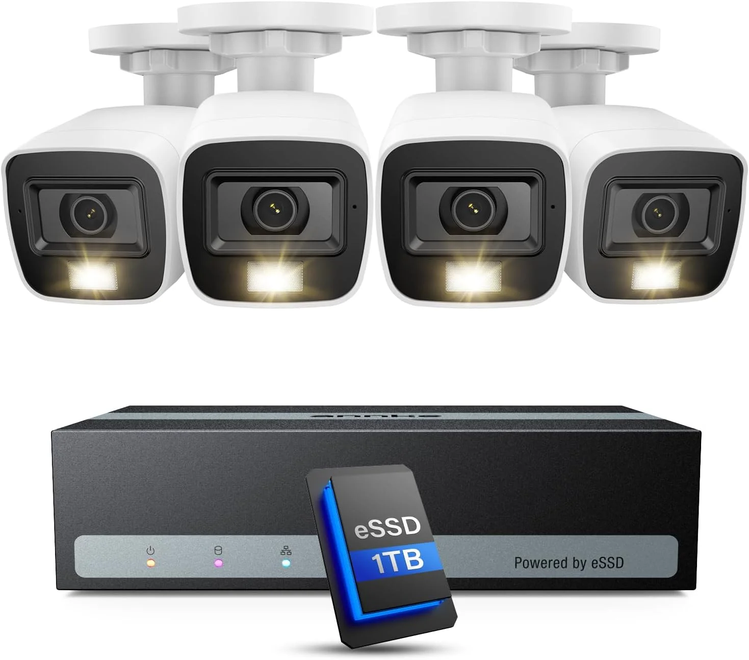 سیستم دوربین مداربسته 8 کاناله ANNKE 5 در 1 1080P lite H.264+ DVR با هارد دیسک 1 ترابایتی و (4) دوربین HD ضد آب HD-TVI با دید در شب IR-cut و ایمیل فوری
