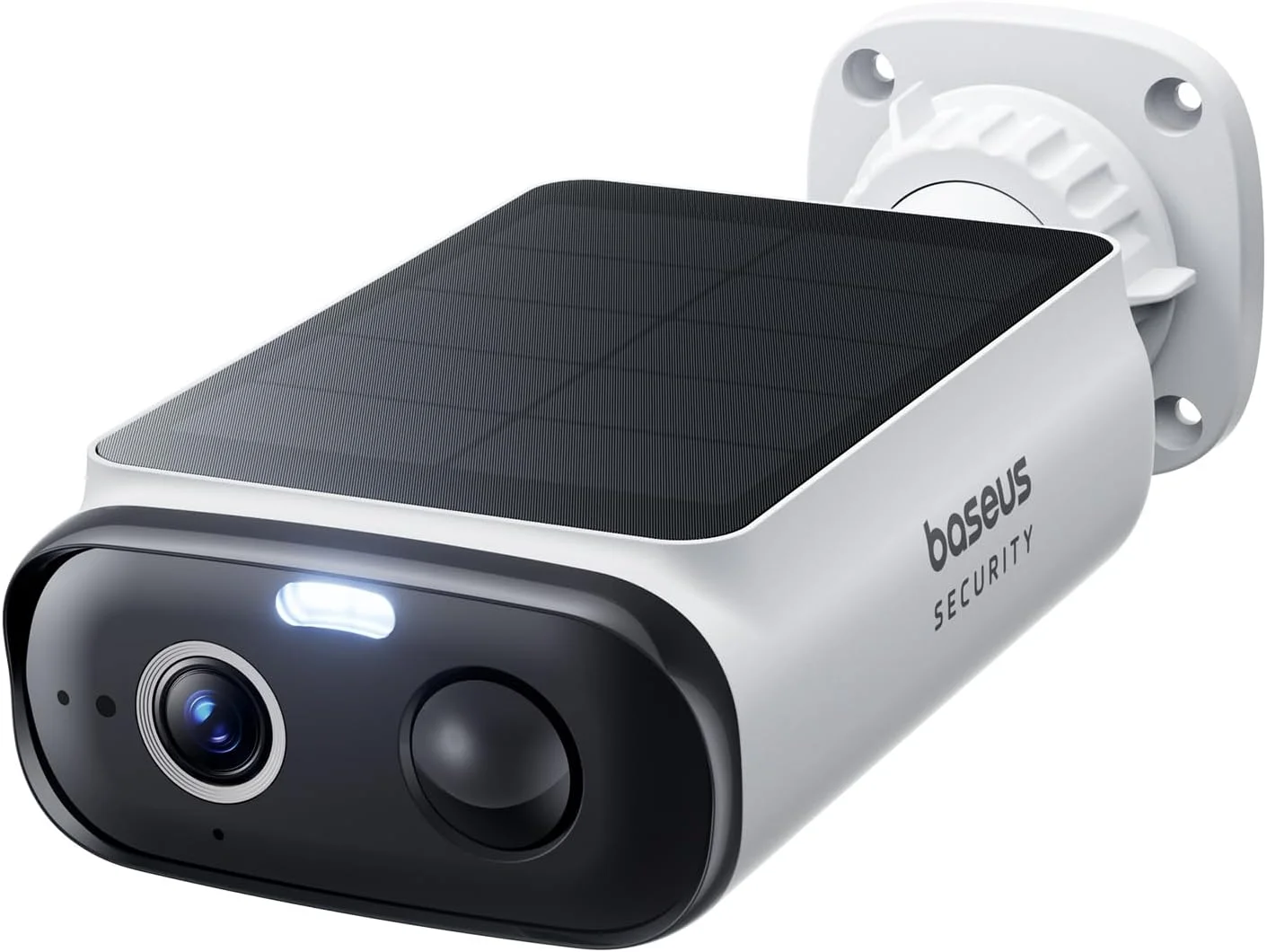 دوربین های امنیتی خورشیدی بیسوس مدل S1 Lite، دوربین تک لنز 2K QHD، منبع تغذیه مداوم، دید در شب رنگی، تشخیص انسان با هوش مصنوعی، IP67، بدون هزینه اشتراک ماهانه، ذخیره سازی محلی، سازگار با الکسا و گوگل هوم