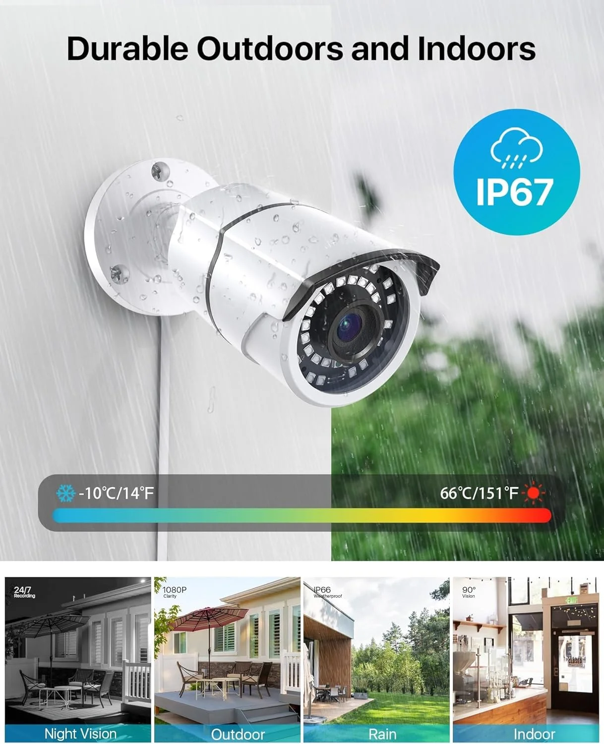 دوربین مداربسته امنیتی آزونی 2.0 مگاپیکسل HD 1080p 1920TVL مناسب فضای باز و داخل، (هیبرید 4 در 1 HD-CVI/TVI/AHD/960H آنالوگ CVBS)، دید در شب 120 فوت IR، زاویه دید 105 درجه، دوربین بولت نظارتی مداربسته (36 عدد LED) دوربین مداربسته امنیتی آزونی 2.0 مگاپیکسل HD 1080p 1920TVL مناسب فضای باز و داخل، (هیبرید 4 در 1 HD-CVI/TVI/AHD/960H آنالوگ CVBS)، دید در شب 120 فوت IR، زاویه دید 105 درجه، دوربین بولت نظارتی مداربسته (36 عدد LED)