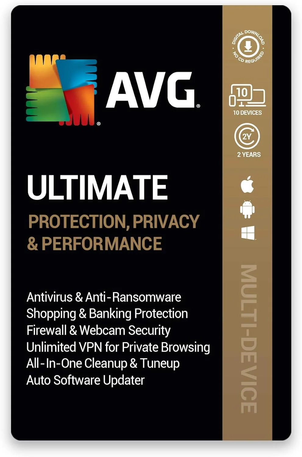 AVG Ultimate Multi-Device (کامپیوتر، مک و اندروید) (10 دستگاه | 2 سال) (تحویل ایمیلی در 2 ساعت - بدون CD)