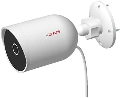 دوربین امنیتی بی‌سیم گلوله‌ای فضای باز CP-V31A، 3 مگاپیکسل، رزولوشن 1296P، دید در شب، مکالمه دو طرفه، تشخیص حرکت، برد IR 15 متری، IP65 - سفید (بازسازی شده)