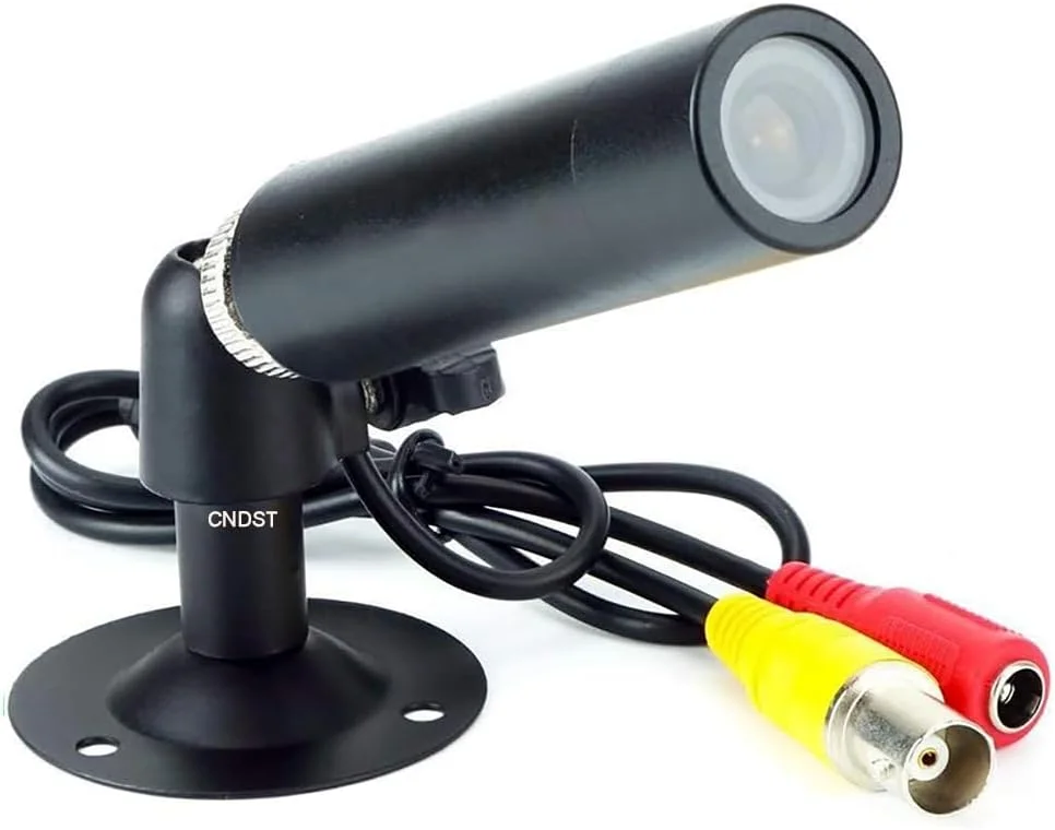 دوربین مداربسته مینی بولت HD با لنز 3.6 میلی‌متری و رزولوشن 1000TVL به همراه پایه، مناسب برای نظارت داخلی و خارجی، دوربین آنالوگ