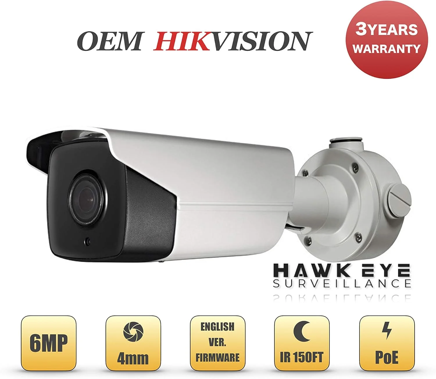 دوربین مداربسته تحت شبکه 6 مگاپیکسلی PoE Hawk Eye - سازگار با سری Performance هایک ویژن DS-2CD2T65G1-I5 بولت EXIR دید در شب لنز ثابت 4 میلی متری H.265+ دوربین مداربسته تحت شبکه 6 مگاپیکسلی PoE Hawk Eye - سازگار با سری Performance هایک ویژن DS-2CD2T65G1-I5 بولت EXIR دید در شب لنز ثابت 4 میلی متری H.265+