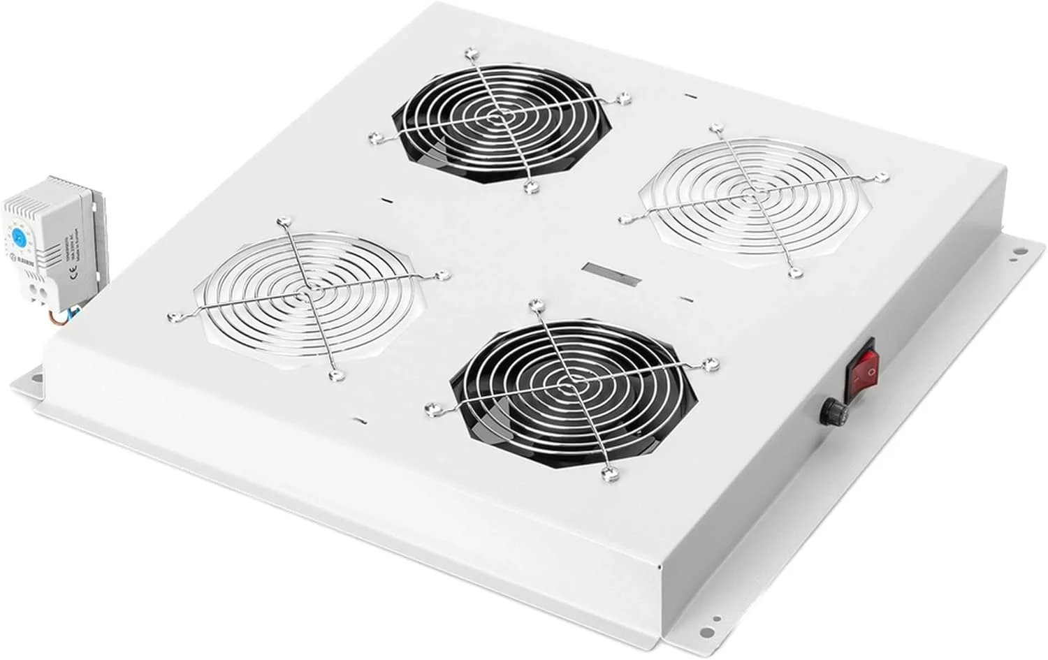 واحد فن سقفی Digitus برای رک شبکه (Dynamic Basic/Unique) و رک سرور (Dynamic Basic)، 2 عدد فن، ترموستات، خاکستری (RAL 7035)