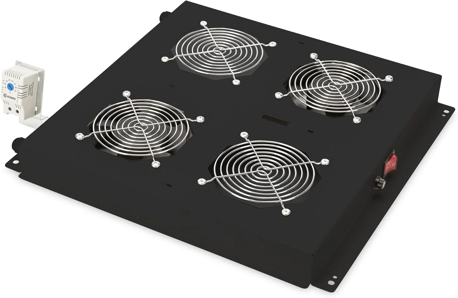 واحد فن سقفی DIGITUS برای کابینت های شبکه (Dynamic/Unique) و کابینت SRV (Dynamic) - 2 عدد فن - ترموستات - مشکی