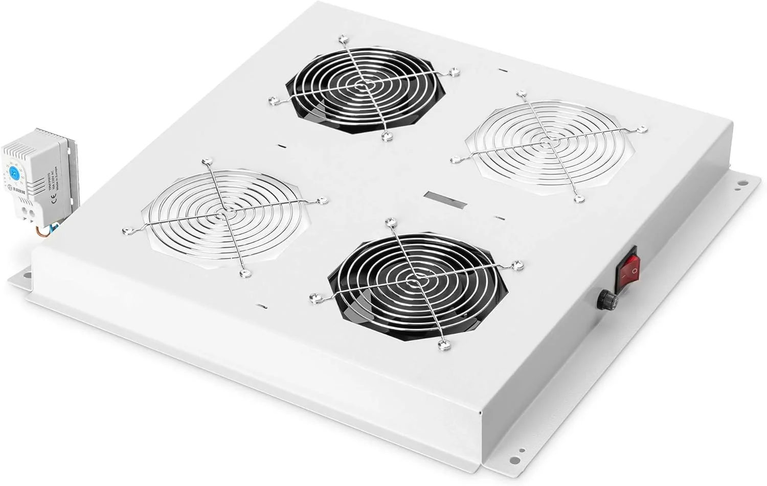 واحد فن سقفی Digitus برای رک شبکه (Dynamic Basic/Unique) و رک سرور (Dynamic Basic)، 2 عدد فن، ترموستات، خاکستری (RAL 7035)