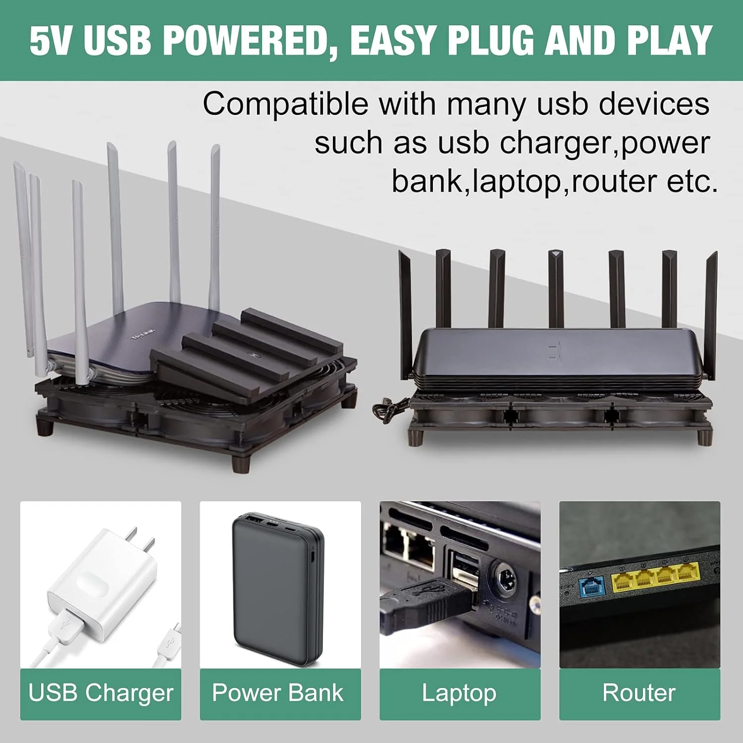 فن خنک کننده USB با ابعاد 4x120mm 240mm 5V برای روتر، رک، پروژه های صوتی و تصویری DIY، کابینت شبکه، خنک سازی سرور، ایستگاه کاری تجهیزات، دستگاه ماینینگ، پایه فن خنک کننده لپ تاپ