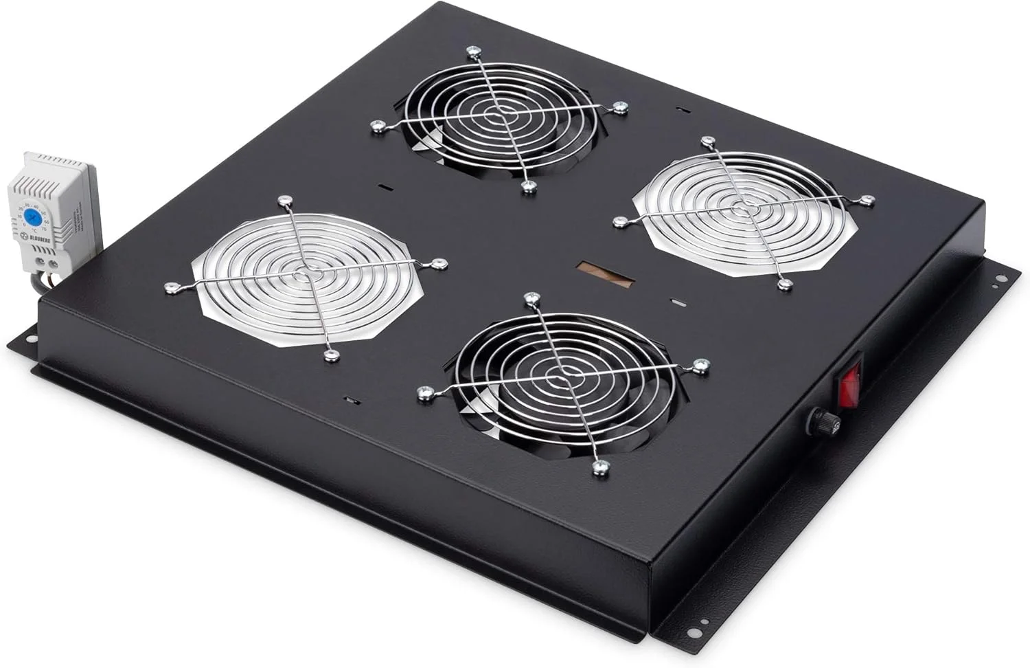 واحد فن سقفی DIGITUS برای کابینت های شبکه (Dynamic/Unique) و کابینت SRV (Dynamic) - 2 عدد فن - ترموستات - مشکی