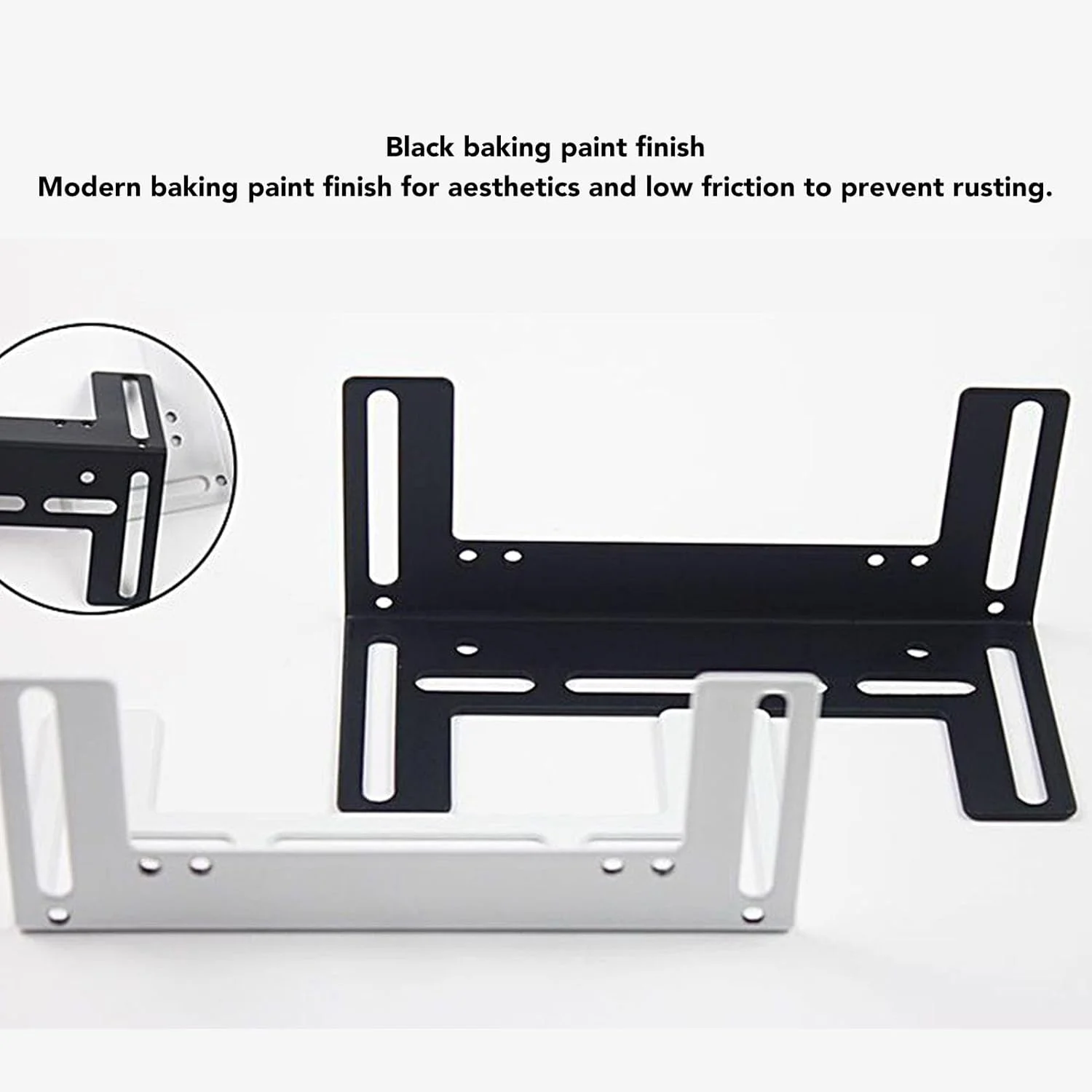 نگهدارنده فن رادیاتور کامپیوتر، رنگ پخت، استیل ضد زنگ ضخیم، پایه نصب فن شاسی کم صدا برای فن های 8، 9 و 12 سانتی متری، نصب آسان (مشکی)