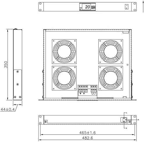 یونیت 4 فن تِکلی برای رک 19 اینچ، خاکستری