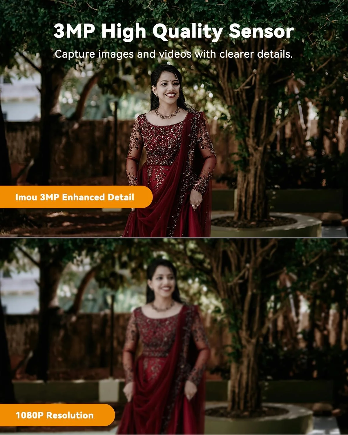 دوربین مداربسته بیرونی ایمو با وای فای، کیفیت 3MP 1296p، تشخیص انسان، ضد آب IP67، دید در شب مادون قرمز 30 متری، پشتیبانی از کارت SD تا 512 گیگابایت، دوربین بولت