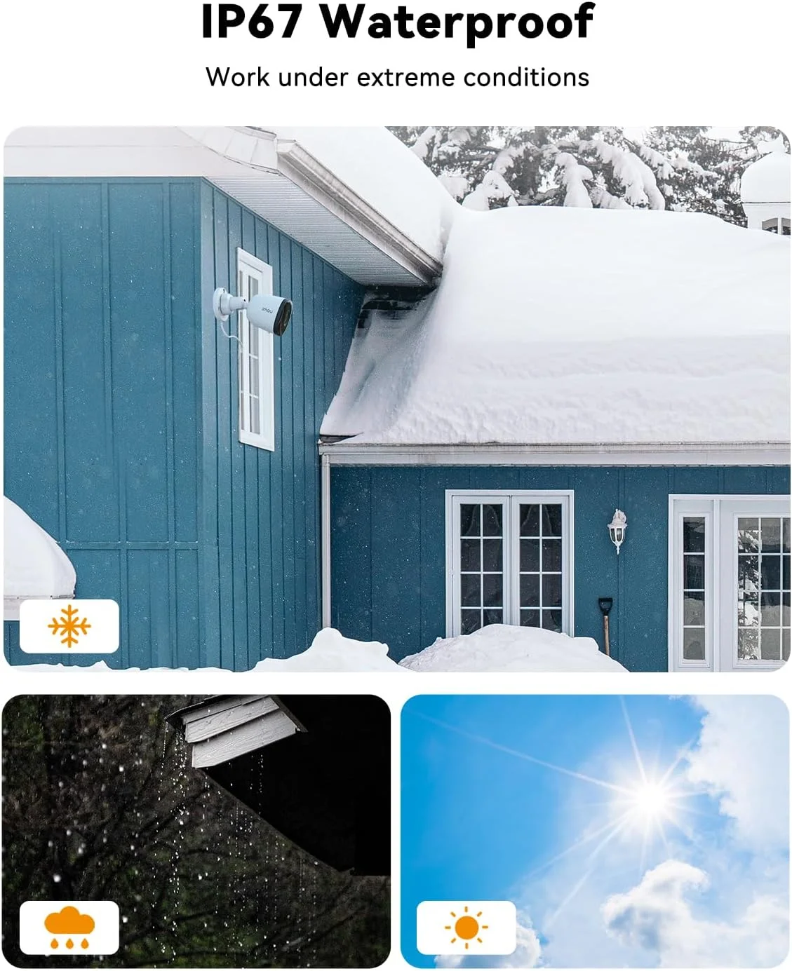 دوربین مداربسته بیرونی ایمو با وای فای، کیفیت 3MP 1296p، تشخیص انسان، ضد آب IP67، دید در شب مادون قرمز 30 متری، پشتیبانی از کارت SD تا 512 گیگابایت، دوربین بولت