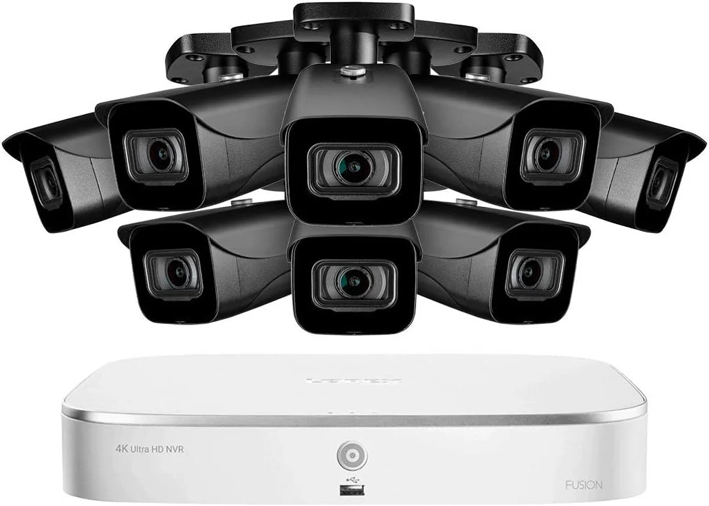 سیستم نظارتی 8 کاناله 4K لورکس N4K2-88BB با NVR فیوژن 4K مدل N842A82 با ظرفیت 2 ترابایت و 8 دوربین بولت 8 مگاپیکسلی E841CAB