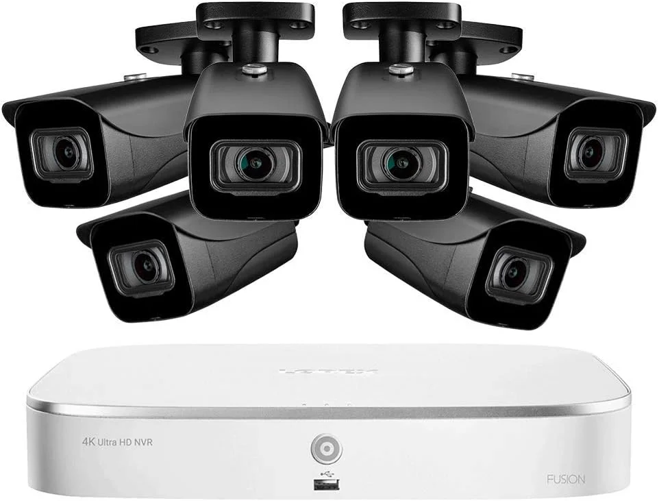 سیستم نظارتی 8 کاناله Lorex N4K2-86BB با NVR فیوژن 4K مدل N842A82 با ظرفیت 2 ترابایت و 6 دوربین بولت 8 مگاپیکسلی E841CAB