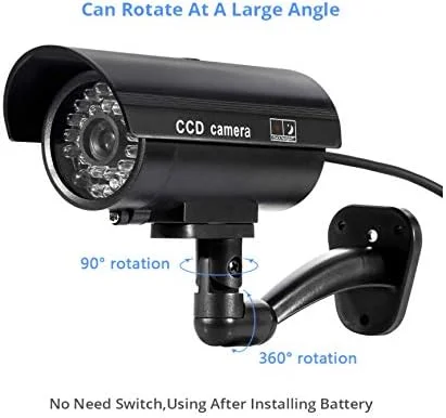 دو بسته دوربین مداربسته امنیتی غیر واقعی اوبان، سیستم نظارتی دوربین مداربسته گلوله‌ای جعلی با LEDهای ضبط با ظاهر واقعی + برچسب هشدار اضافی برای استفاده در داخل/خارج از منزل، برای خانه‌ها و مشاغل