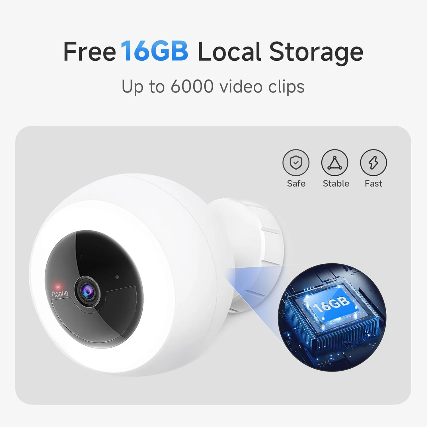 دوربین امنیتی بی سیم نوریو مدل B310 با کیفیت 2K و حافظه داخلی 16 گیگابایتی، دوربین امنیتی خانگی بی سیم با باتری، دید در شب رنگی با نورافکن فوق العاده روشن، سازگار با الکسا، نصب آسان در چند دقیقه