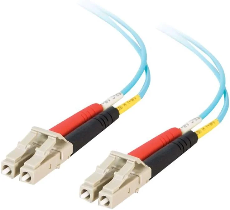 کابل فیبر نوری دوبلکس چند حالته LC-LC 10Gb 50/125 OM3 PVC به طول 2 متر (LSZH) - آبی