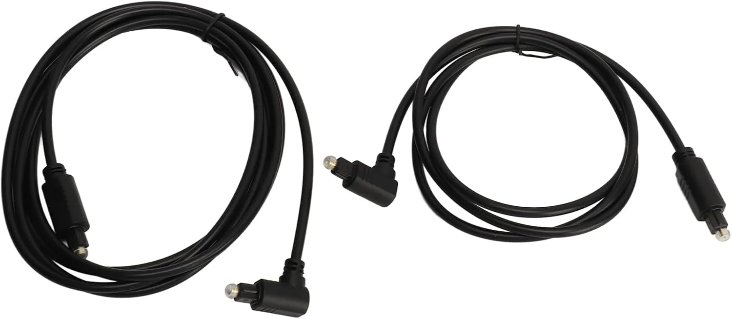 کابل صدای اپتیکال Denash، کابل فیبر نوری صدای شفاف 90 درجه 1 متری انعطاف پذیر برای رسیور AV و اسپیکر