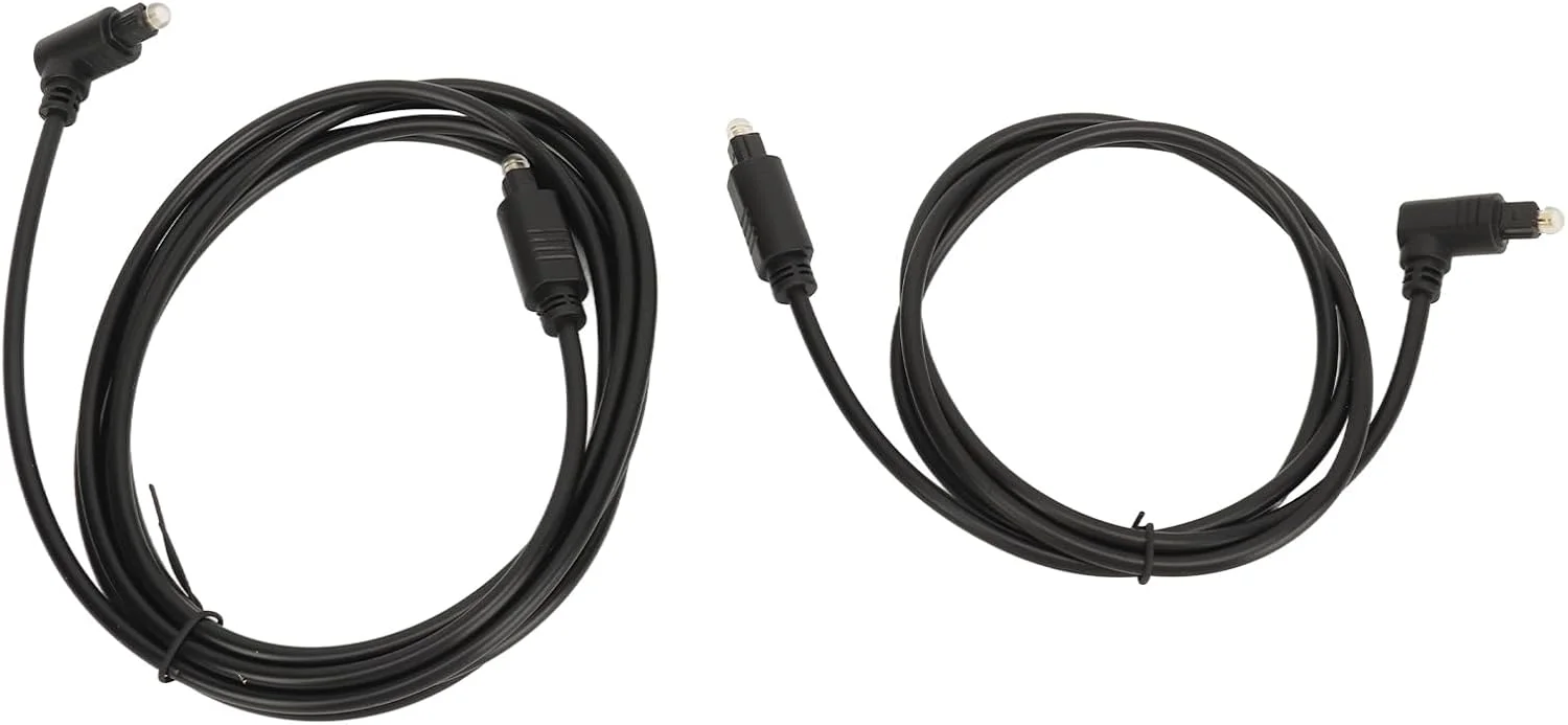 کابل صدای اپتیکال Denash، کابل فیبر نوری صدای شفاف 90 درجه 1 متری انعطاف پذیر برای رسیور AV و اسپیکر