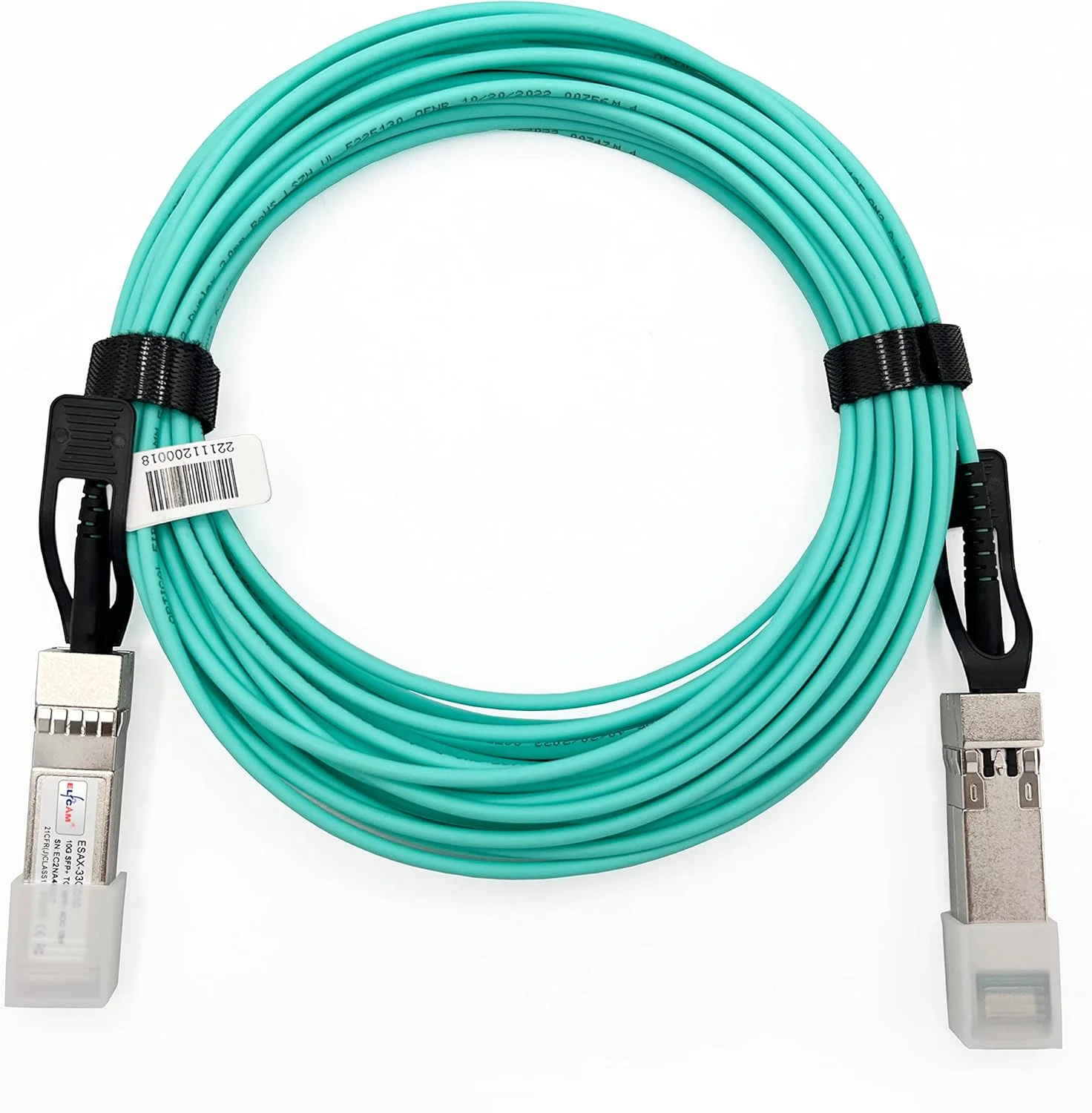 کابل فیبر نوری 10Gbps الفکم، 30 متری OM3 SFP+ به SFP+ AOC، سازگار با SFP-10G-AOC و Freebox Ultra (30 متر)