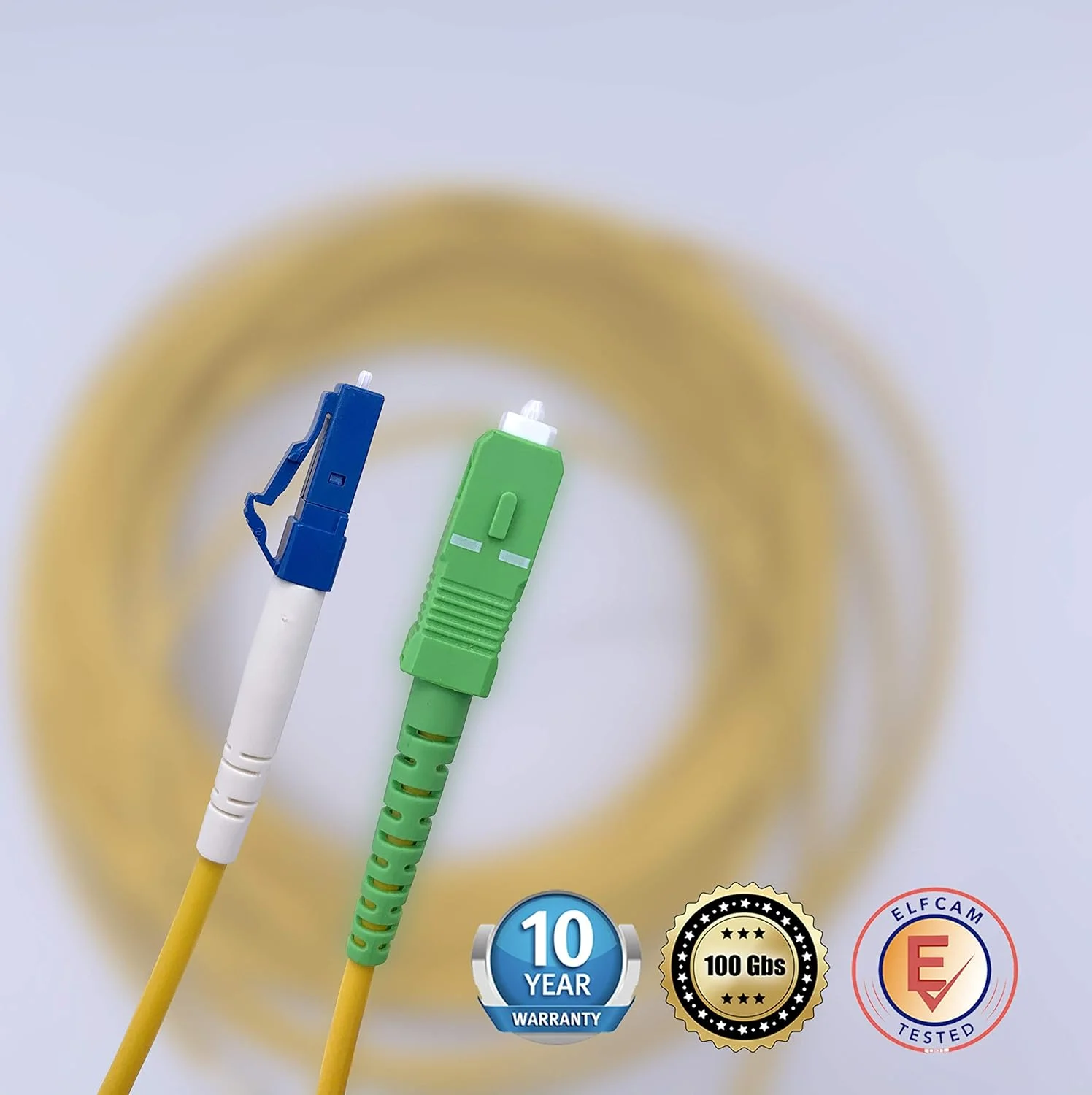 کابل فیبر نوری الفکم SC/APC به LC/UPC سینگل مود 9/125 μm LSZH به طول 7 متر