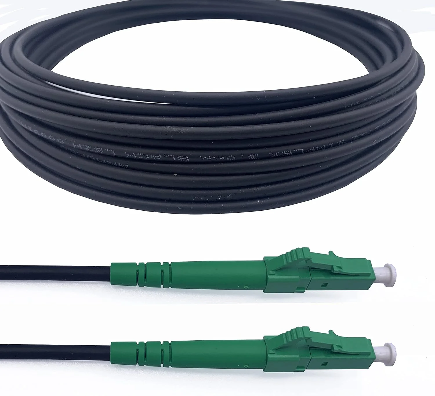 کابل فیبر نوری زره پوش Elfcam® LC/APC به LC/APC سینگل مود OS2 9/125μm LSZH، مشکی (20 متر)