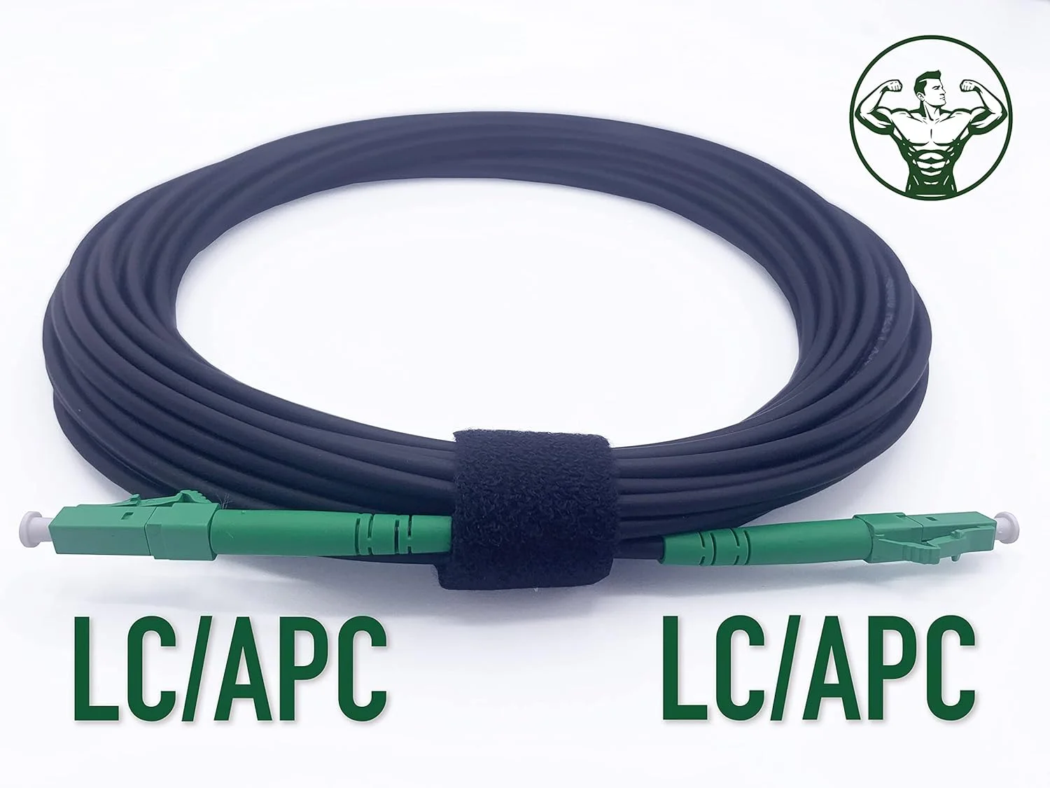 کابل فیبر نوری زره پوش Elfcam® LC/APC به LC/APC سینگل مود OS2 9/125μm LSZH، مشکی (20 متر)