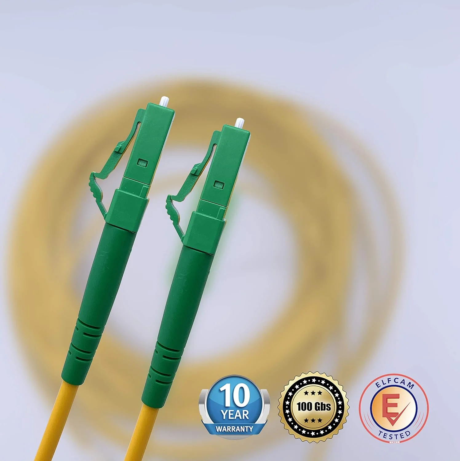کابل فیبر نوری Elfcam® LC/APC به LC/APC سینگل مود OS2 9/125μm LSZH، زرد (15 متر)