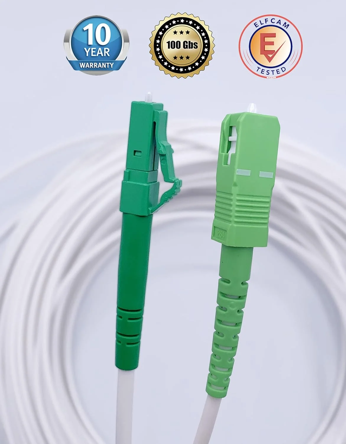 کابل فیبر نوری 3 متری سیمپلکس LC/APC به SC/APC، 9/125μm OS2، کابل پچ LSZH، کابل فیبر نوری FTTH، سفید (3 متر) کابل فیبر نوری 3 متری سیمپلکس LC/APC به SC/APC، 9/125μm OS2، کابل پچ LSZH، کابل فیبر نوری FTTH، سفید (3 متر)