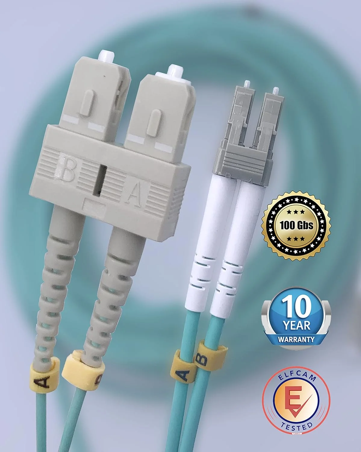 کابل فیبر نوری 2 متری SC/UPC به LC/UPC مالتی مود داپلکس 50/125um OM3 LSZH (2M) الفکم