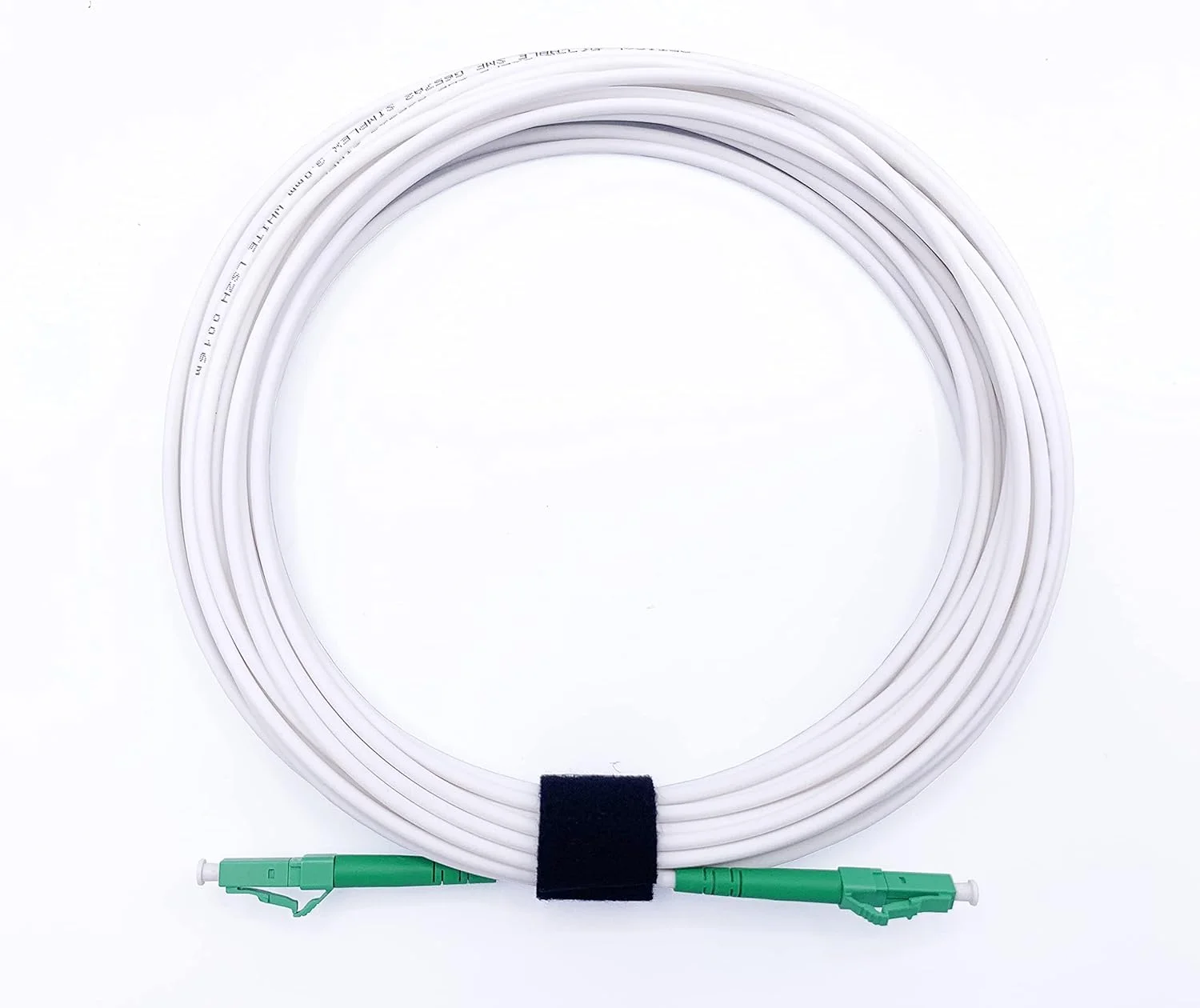 کابل فیبر نوری سینگلکس LC/APC 8° به LC/APC 8°، 9/125μm OS2 پچ کورد LSZH، کابل فیبر نوری FTTH، سفید (15 متر)