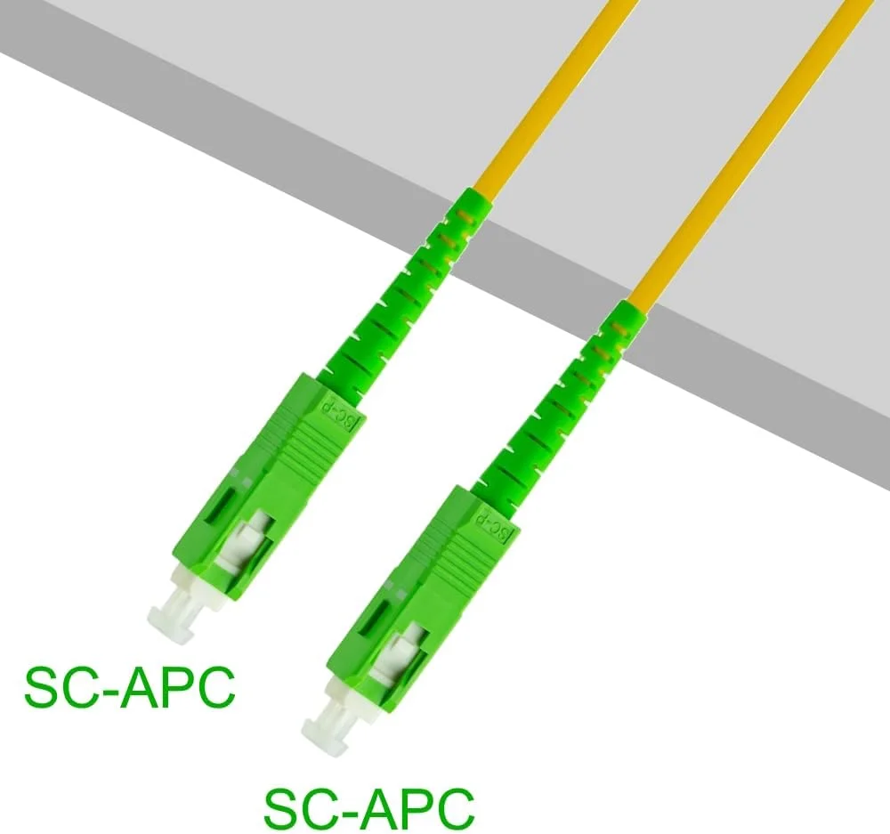 کابل فیبر نوری SC/APC به SC/APC سینگل مود سیمپلکس 9/125، سازگار با فیبر نوری تا خانه (FTTH)، زرد/سبز، 20 متر کابل فیبر نوری SC/APC به SC/APC سینگل مود سیمپلکس 9/125، سازگار با فیبر نوری تا خانه (FTTH)، زرد/سبز، 20 متر