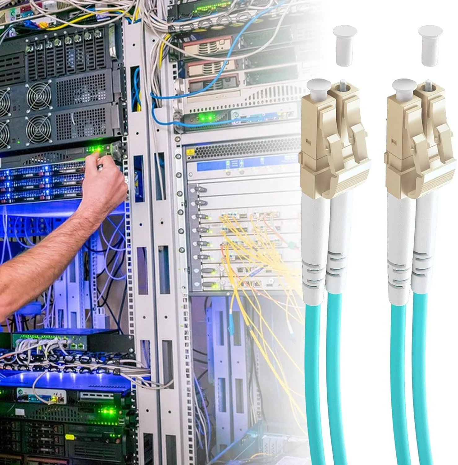 کابل فیبر نوری، کابل پرسرعت و بادوام - آداپتور چند منظوره 10 گیگابیت بر ثانیه با تلفات کم برای اتصالات اینترنتی محل کار، استریم بازی، ارائه دهندگان خدمات خانگی، تجهیزات شبکه