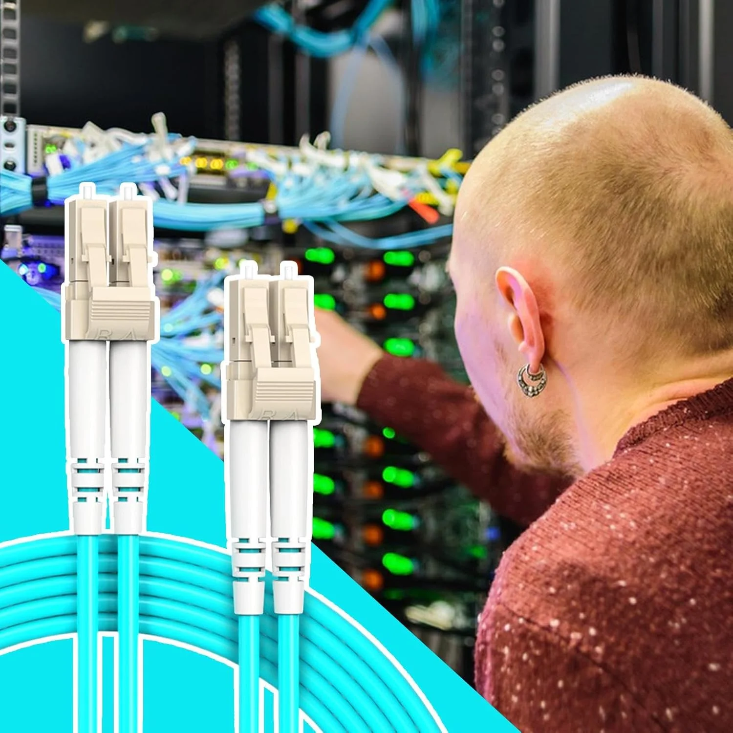 کابل فیبر نوری، کابل پرسرعت و بادوام - آداپتور چند منظوره 10 گیگابیت بر ثانیه با تلفات کم برای اتصالات اینترنتی محل کار، استریم بازی، ارائه دهندگان خدمات خانگی، تجهیزات شبکه