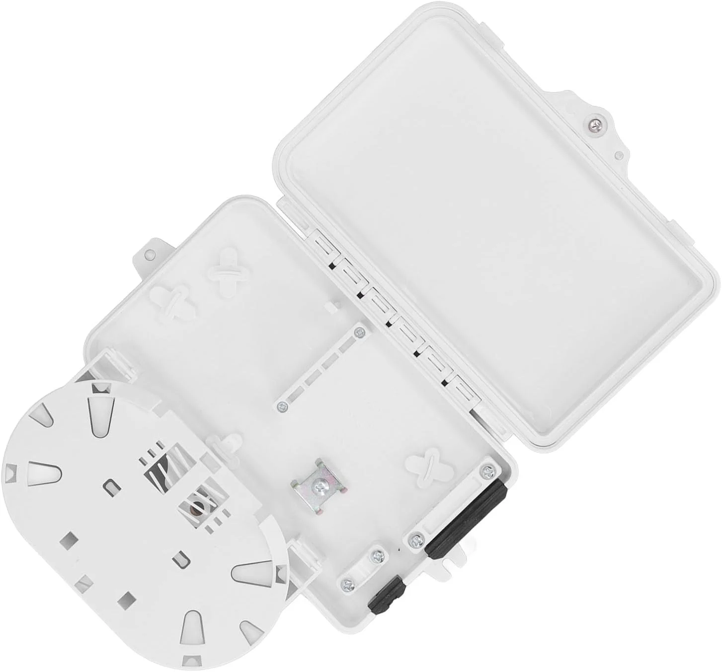 جعبه تقسیم فیبر نوری FTTH چهار هسته ای، جعبه تقسیم فیبر نوری 4 پورت، ترمینال نوری نصب شده روی دیوار داخلی و خارجی ضد آب IP65 برای آداپتورهای SC، FC، E2000