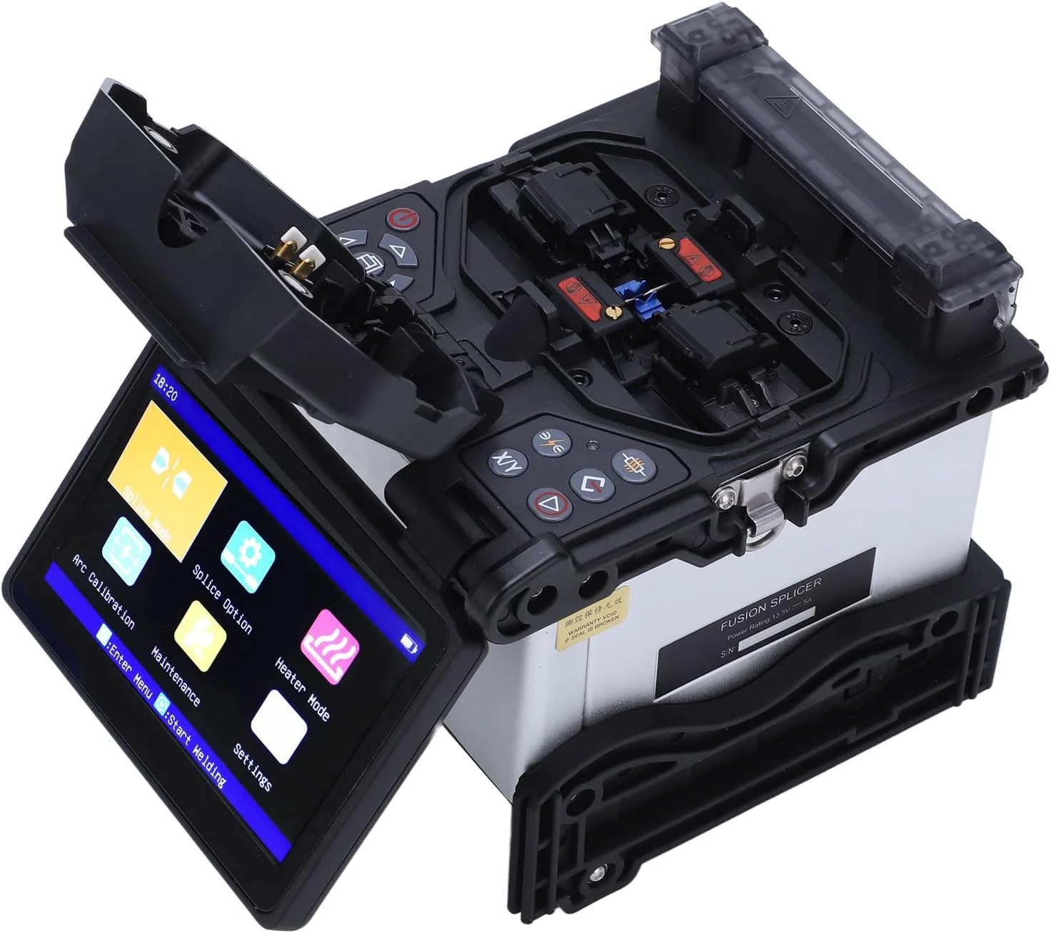 دستگاه جوش فیبر نوری 6 موتوره سریع با زمان گرمایش 16 ثانیه و صفحه نمایش LCD برای نصب کابل فیبر نوری (دوشاخه UK 100-240 ولت) دستگاه جوش فیبر نوری 6 موتوره سریع با زمان گرمایش 16 ثانیه و صفحه نمایش LCD برای نصب کابل فیبر نوری (دوشاخه UK 100-240 ولت)