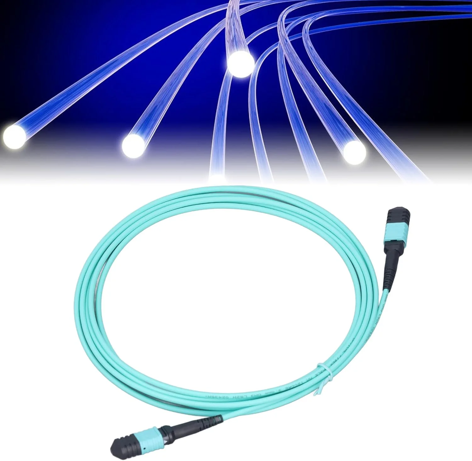 کابل فیبر نوری 10 گیگابیتی 12 هسته ای با انتقال سریع، کابل پچ فیبر نوری چند حالته برای سیستم ارتباطی فیبر نوری