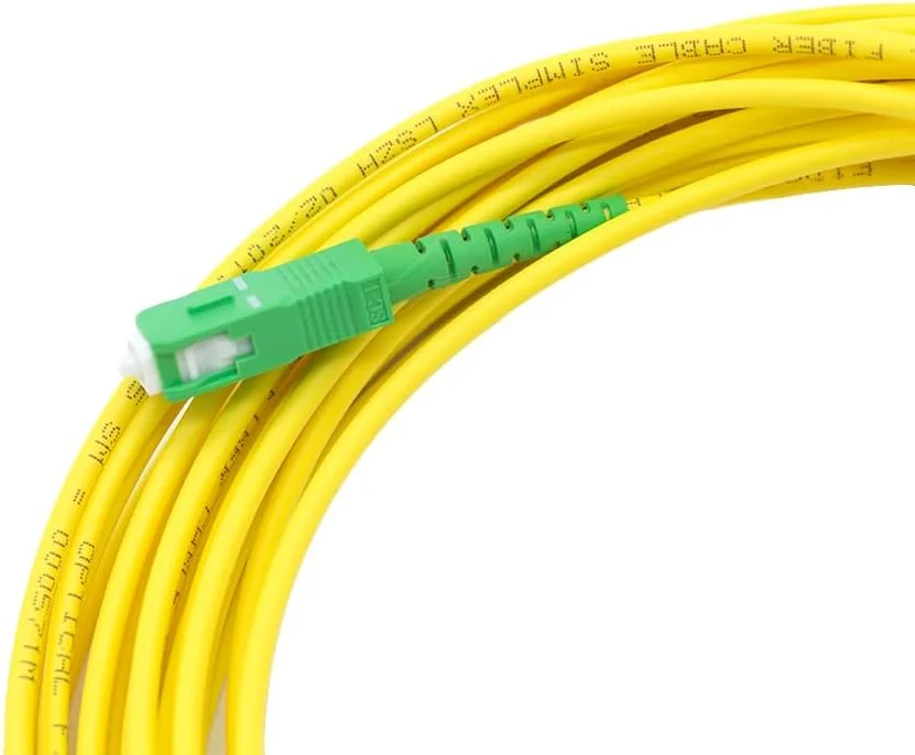 کابل فیبر نوری یونیورسال Glowster زرد SC/APC به SC/APC سینگل مود سیمپلکس 9/125 سازگار با Orange، Movistar، Vodafone، Jazztel و سایرین - 1 متر